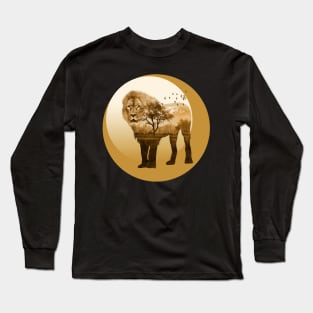 Lion Wild Animal Safari Africa Jungle World Nature Wildlife Long Sleeve T-Shirt